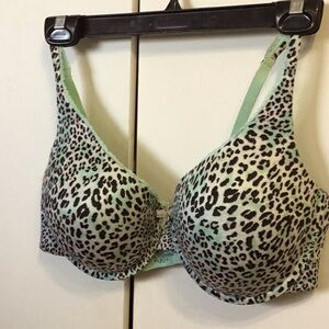 La Vie En Rose aqua/black leopard print 40D bra